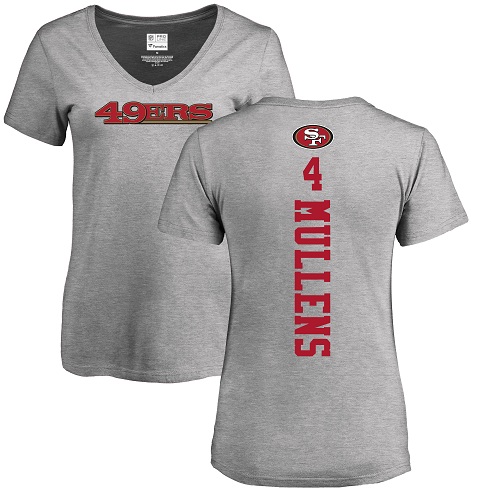 San Francisco 49ers Ash Women Nick Mullens Backer #4 NFL T Shirt